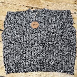 BiBi Black, Gray, and White Knit Top/Vest